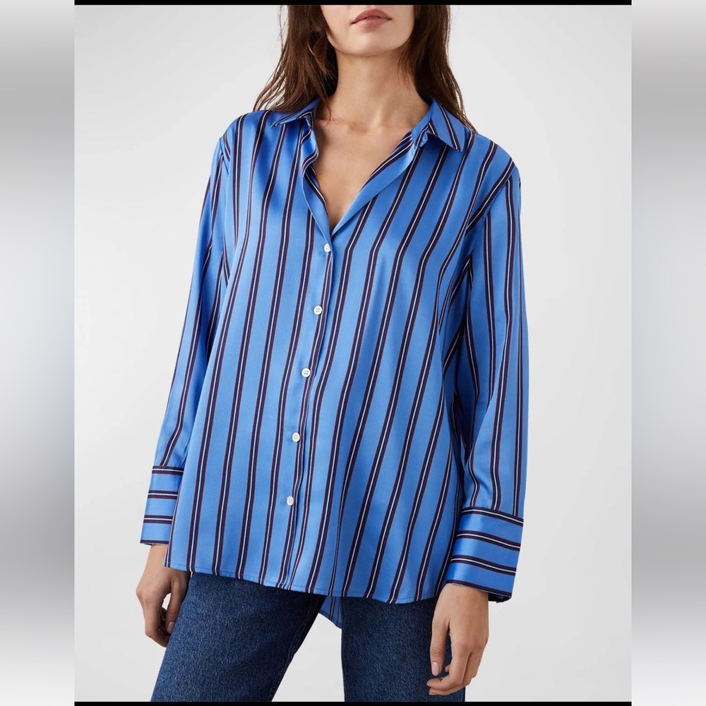 Rails Dorian Primrose Striped Silky Button Down Shirt